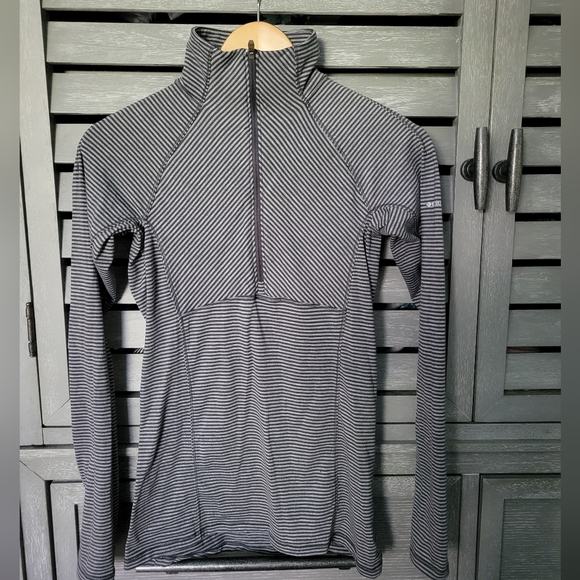 Columbia Black and Gray Striped Quarter Zip Long Sleeve Shirt - Size XS - NWOT - Picture 7 of 7